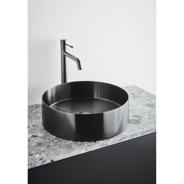 Hafa Circle Steel malja-allas, harjattu musta kromi - Image 3