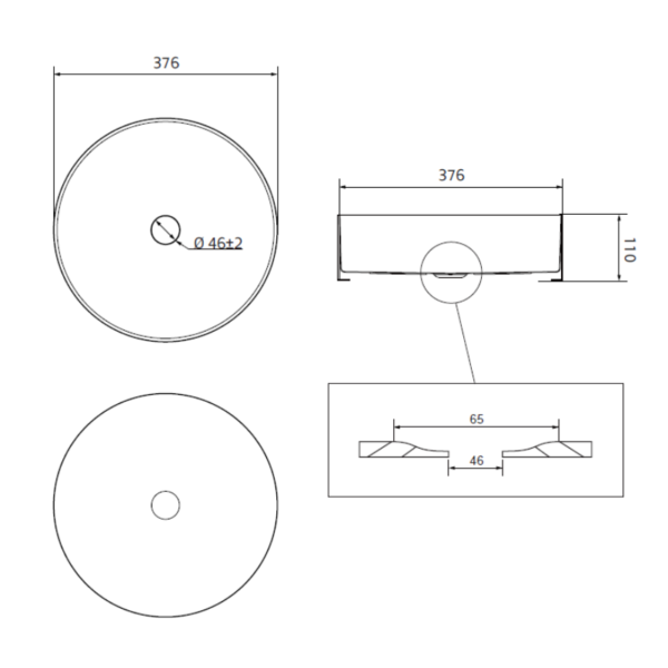 Hafa Circle Steel malja-allas, harjattu musta kromi - Image 4