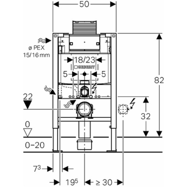 Geberit Duofix Omega 82cm asennusteline - Image 3
