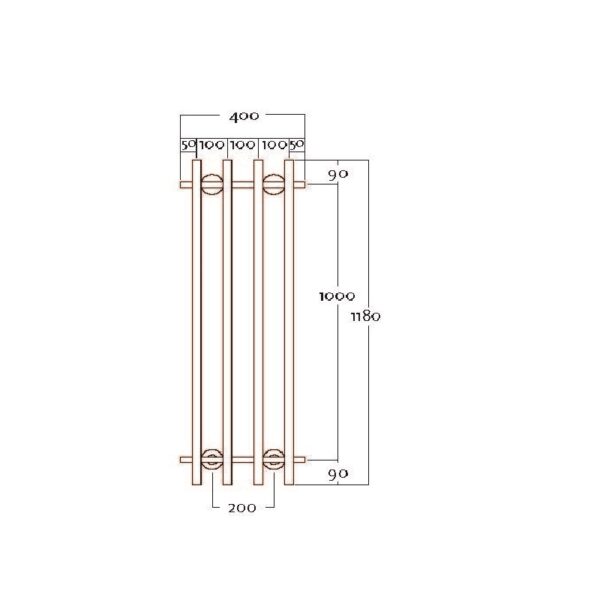 Rej Design Vivo BT 40124 vesitoiminen pyyhekuivain, alakytkennällä - Image 4