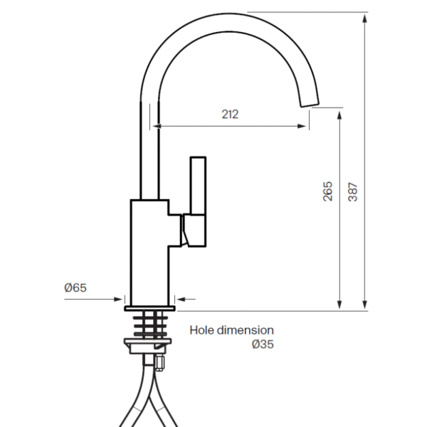 MALLI Tapwell ARM380 keittiöhana, Kromi - Image 3